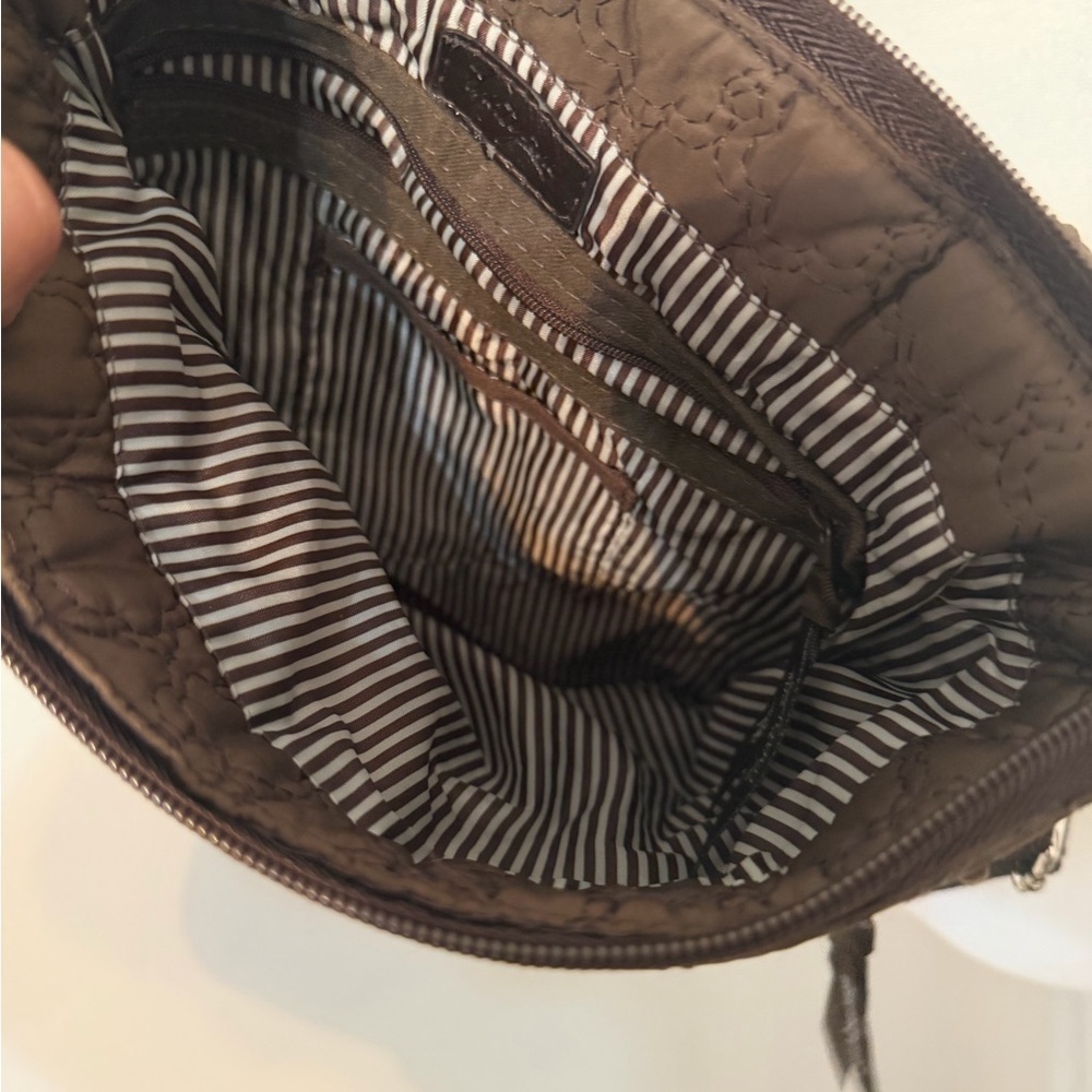 Thirty-one Brown Poppy Floral Crossbody Quilted Messenger Bag Monogram A - Picture 4 of 8